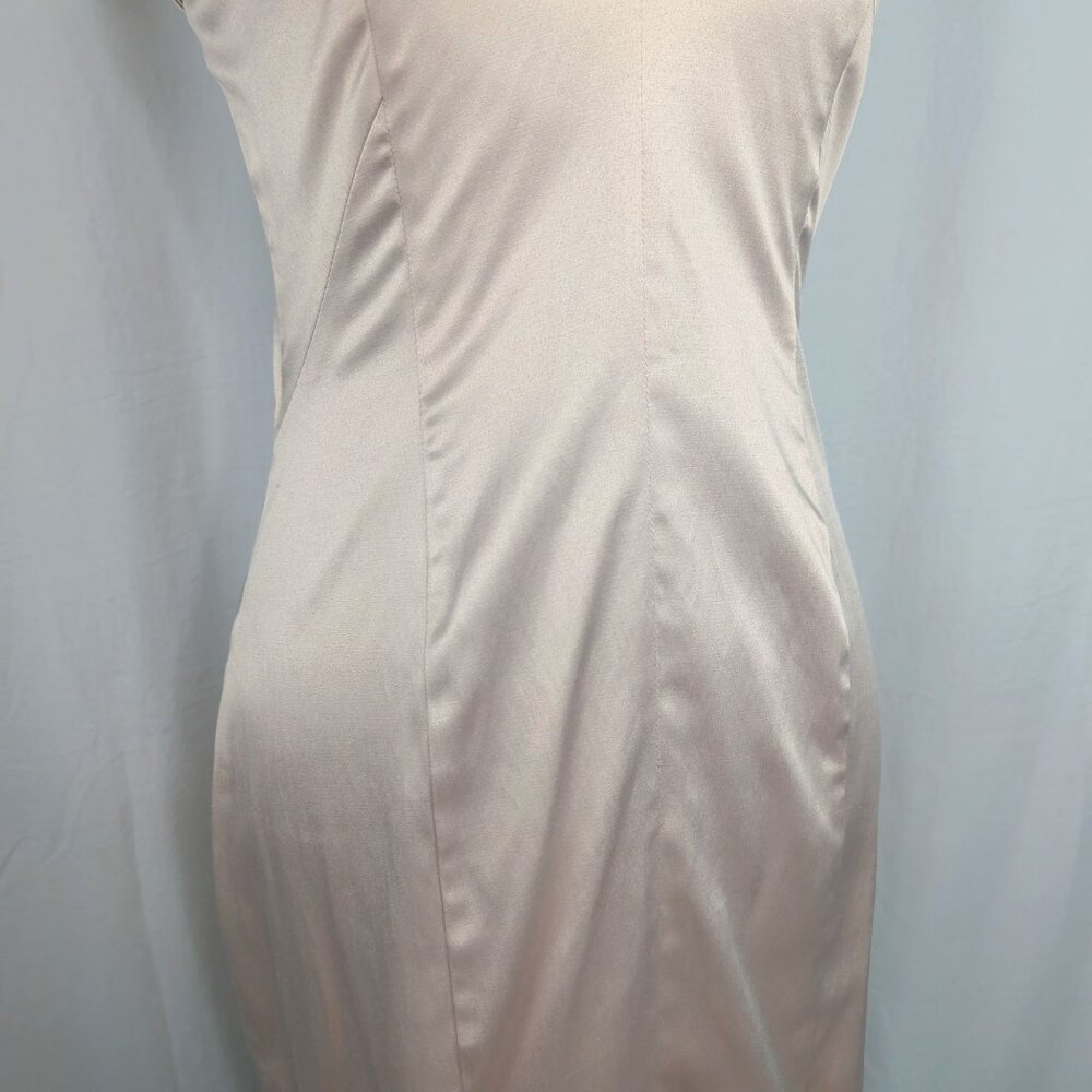Black Halo Champagne Dress 6 Sheath Satin - Picture 3 of 12